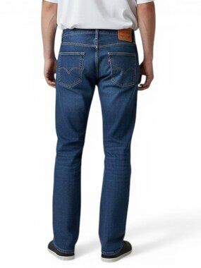 Levis 514 Mens Size 41x31 Regular Fit Jeans Straight Leg Dark Wash Stretch Denim